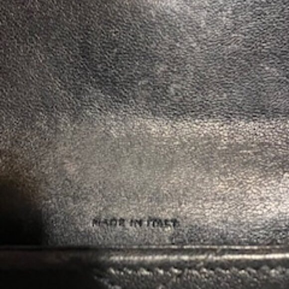 Gently Used Saint Laurent YSL Monogram Trifold Wallet in Black Grained Leather - Picture 4 of 10